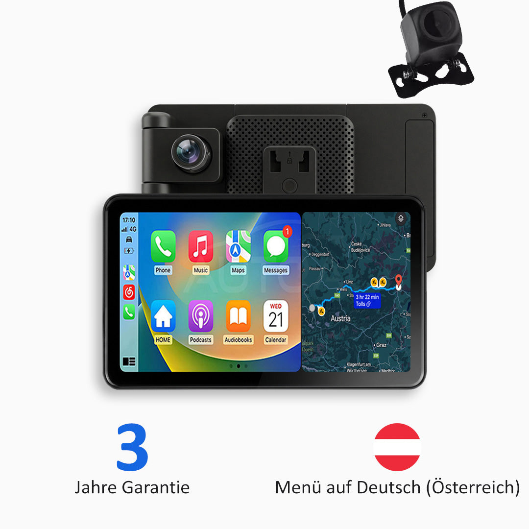 Universelles Auto-Multimedia-System mit Apple CarPlay, Android Auto und Videoaufzeichnung (Modell 2026)