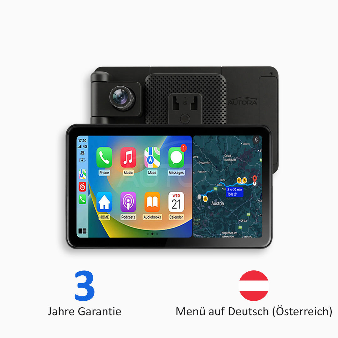 Universelles Auto-Multimedia-System mit Apple CarPlay, Android Auto und Videoaufzeichnung (Modell 2026)