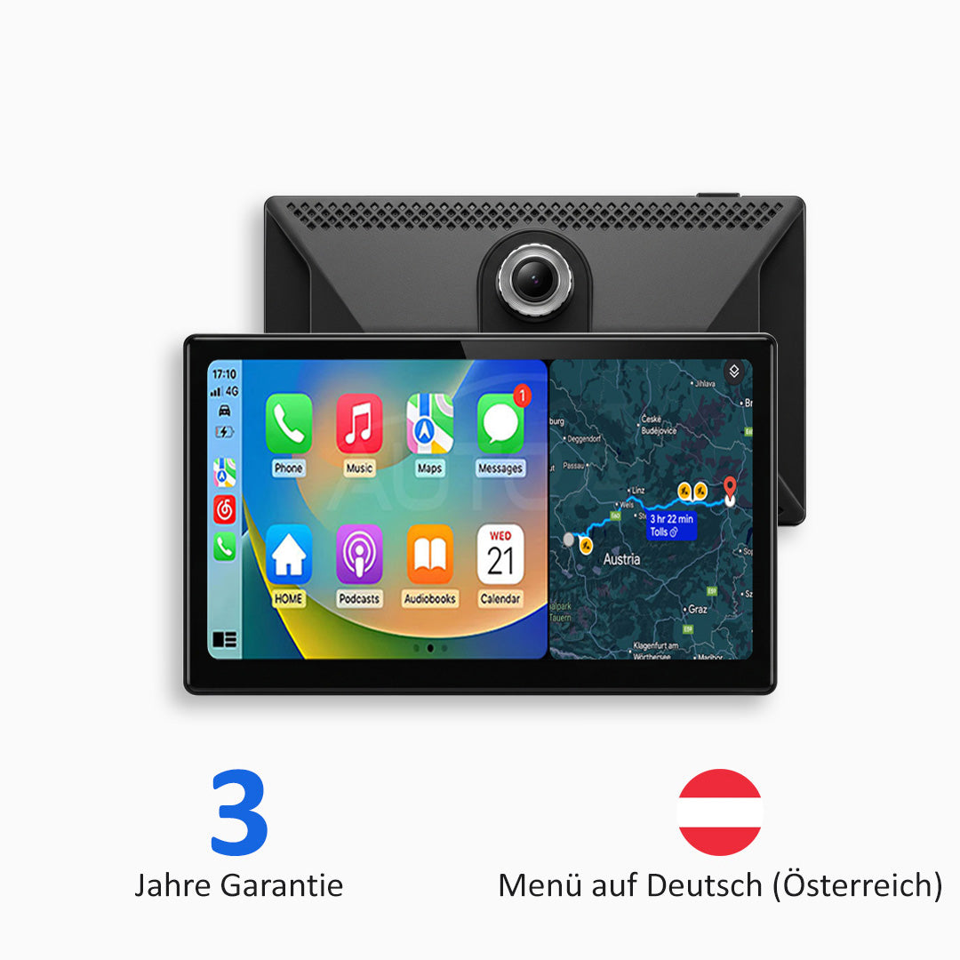 Universelles Auto-Multimedia-System mit Apple CarPlay, Android Auto und Videoaufzeichnung (Modell 2026)